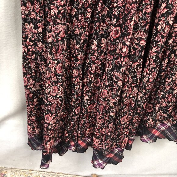 Free People Maxi Dress Womens Large Blue Pink Floral Boho Ruffle Cottage Core - Picture 12 of 16